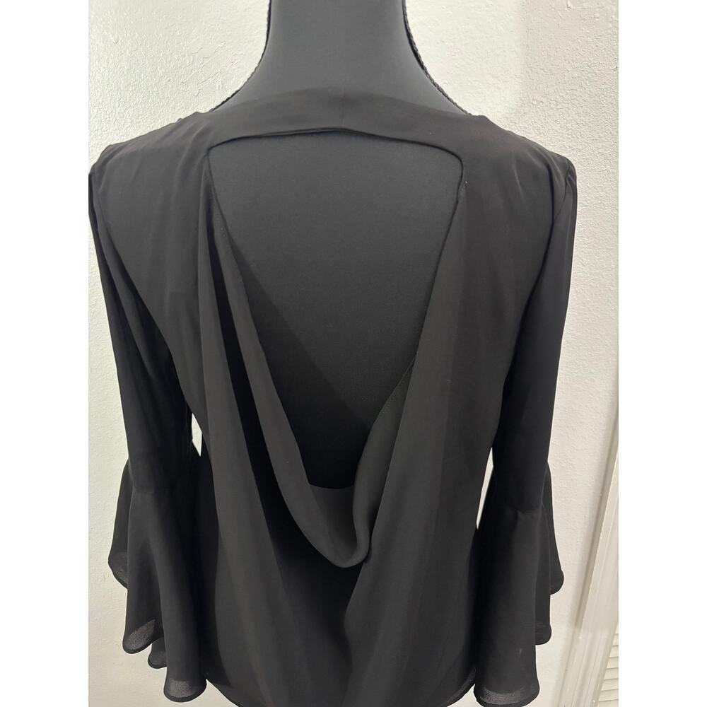 ZARA Trafaluc Collection Black Bell Sleeve Top Size S - Picture 4 of 10